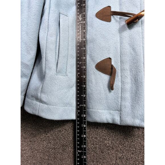 VTG GAP Robin Egg Wool Front Zip Toggle Pea Coat Jacket Size XL Blue - Picture 9 of 9